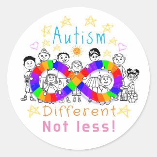 Colourful Autism Different Not Less Fun Stickers