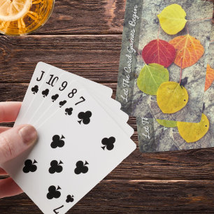 Colourful Autumn Aspen Leaves Photo Personalized Playing Cards