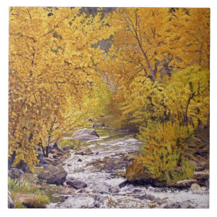 Colourful Autumn Aspen Trees in Morrison Colorado Tile