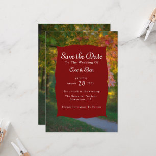 Colourful Autumn Day Save the Date Card