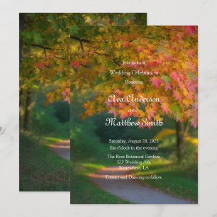 Colourful Autumn Day Wedding Celebration  Invitation