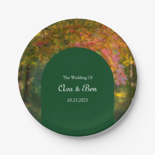 Colourful Autumn Day Wedding Paper Plate