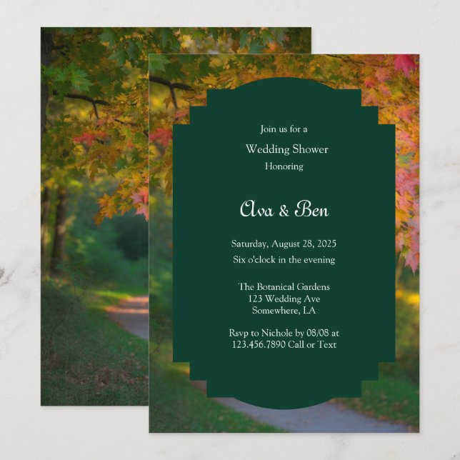 Colourful Autumn Day Wedding Shower Invitation (Front/Back)