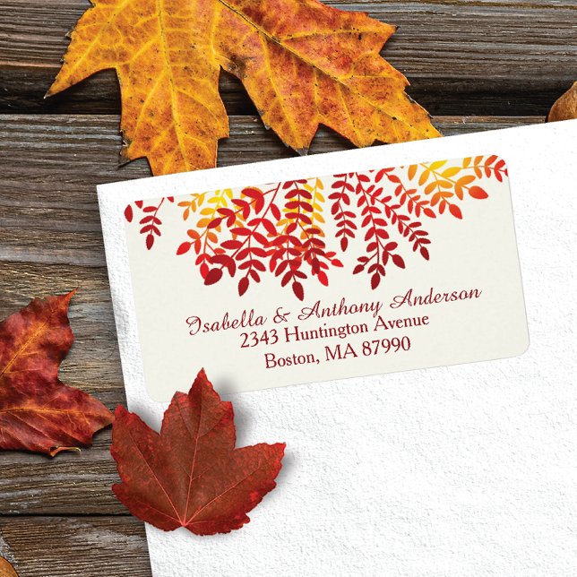 Colourful Autumn Fall Leaves Return Address Label (Creator Uploaded)