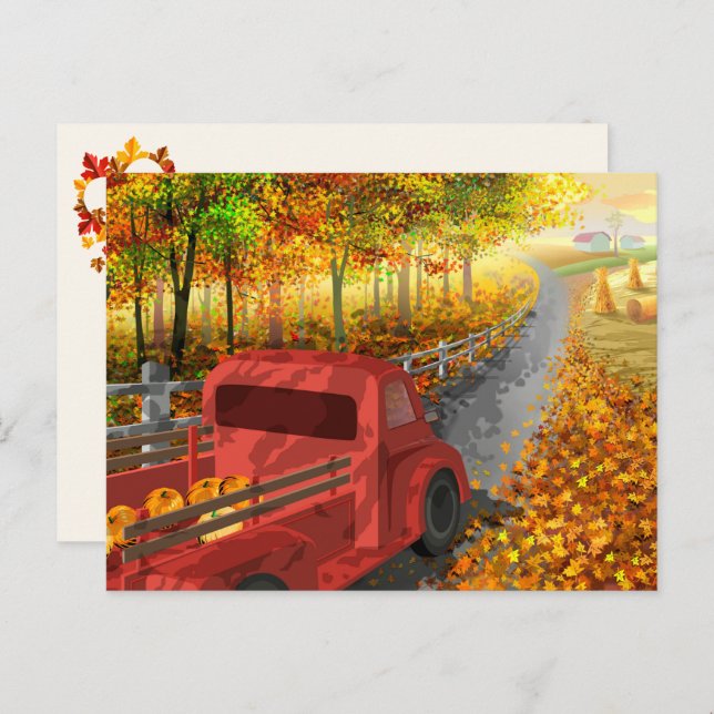 Colourful Autumn/Fall Scenery  Postcard (Front/Back)