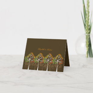 Colourful Autumn Fall Trees Thank You Note Card