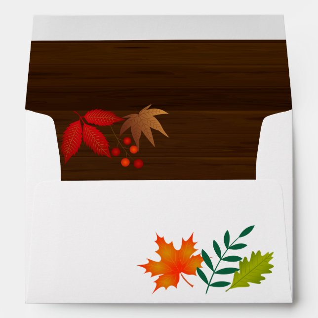 Colourful Autumn Foliage For Thanksgiving Envelope (Back (Bottom))