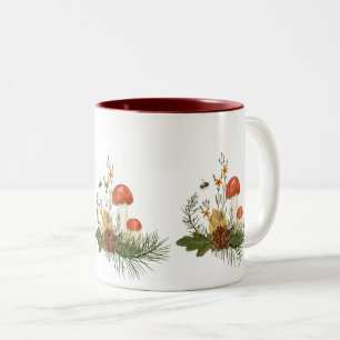 Colourful Autumn foliage ornament Two-Tone Coffee Mug