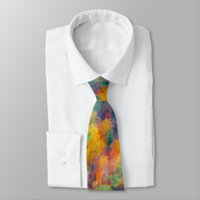 Colourful Autumn Forest Abstraction Tie (Tied)
