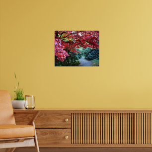 Colourful Autumn Garden Walk Poster