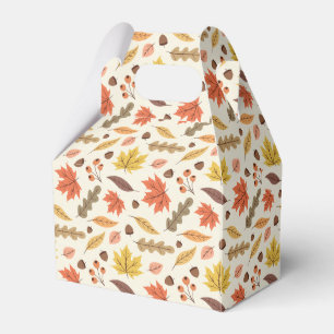 Colourful Autumn Leaf Fall Pattern Favor Box