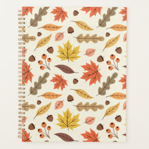 Colourful Autumn Leaf Fall Pattern Planner