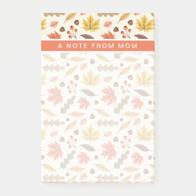 Colourful Autumn Leaf Fall Pattern Post-it Notes (Front)