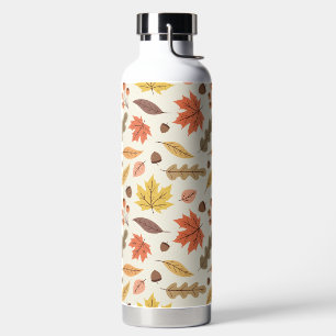 Colourful Autumn Leaf Fall Pattern Water Bottle