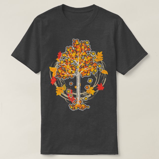Colourful Autumn Leaf Nature Tree Forest Fall Leav T-Shirt (Design Front)