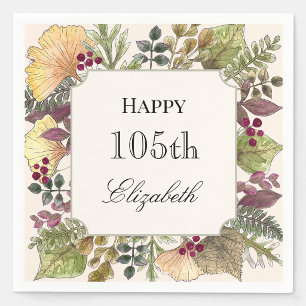 Colourful Autumn Leaves 105th Birthday Napkin