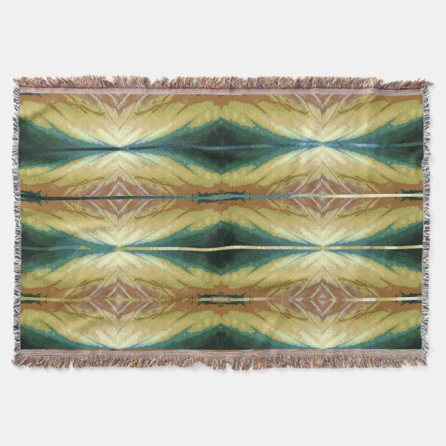 Colourful Autumn Leaves, Abstract Pattern  Throw Blanket (Front)