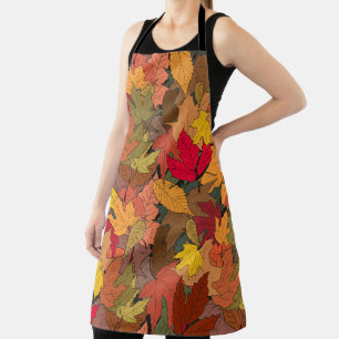 Colourful autumn leaves apron