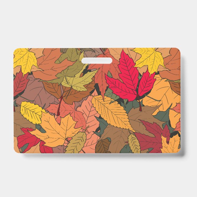 Colourful autumn leaves badge (Front)