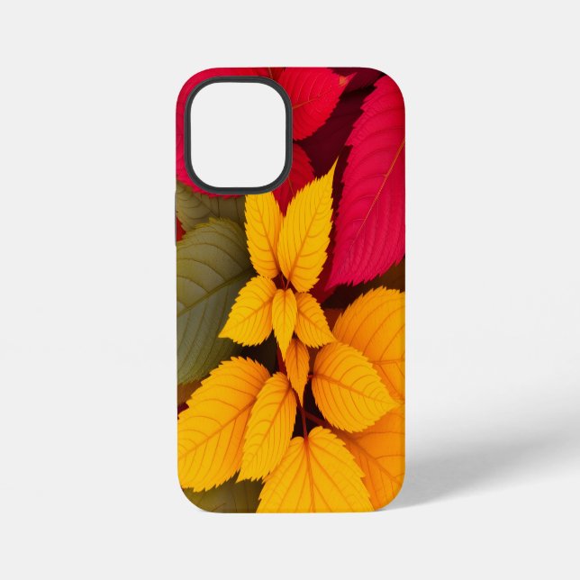 Colourful Autumn Leaves Botanical Design iPhone Case (Back)