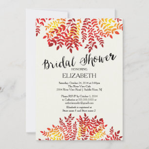 Colourful Autumn Leaves Bridal Shower Invitation