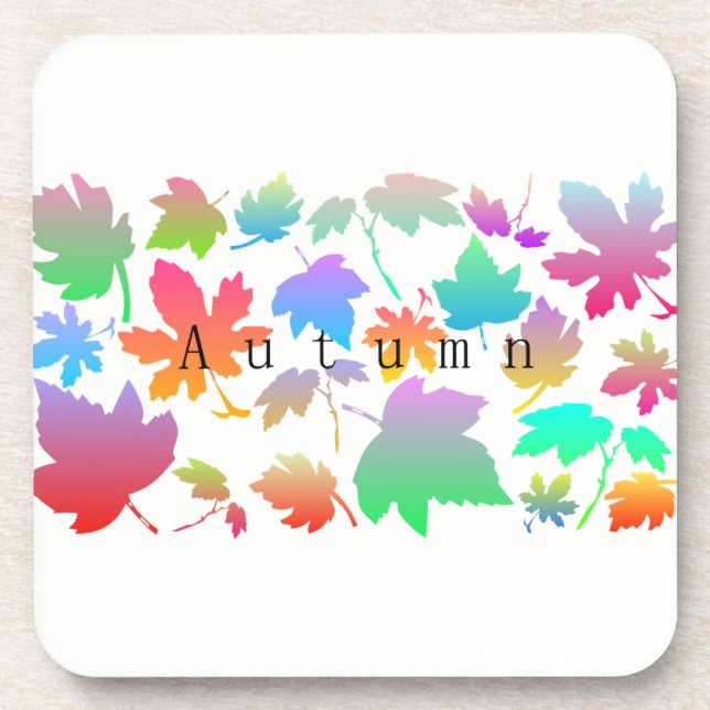 Colourful autumn leaves coaster (Front)