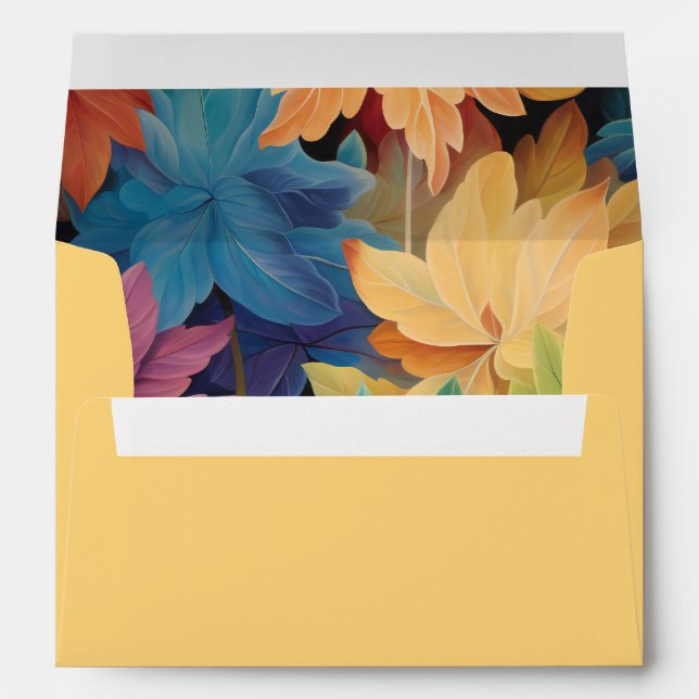 Colourful Autumn Leaves Envelope (Back (Bottom))