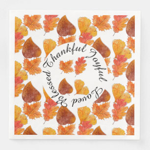 Colourful Autumn Leaves Foliage Celebration Party Napkin