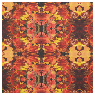 Colourful Autumn Leaves, gold red orange maple lea Fabric