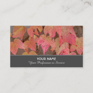 Colourful autumn leaves in fall mood business card