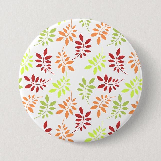 Colourful Autumn Leaves in Warm Tones 3 Inch Round Button (Front)