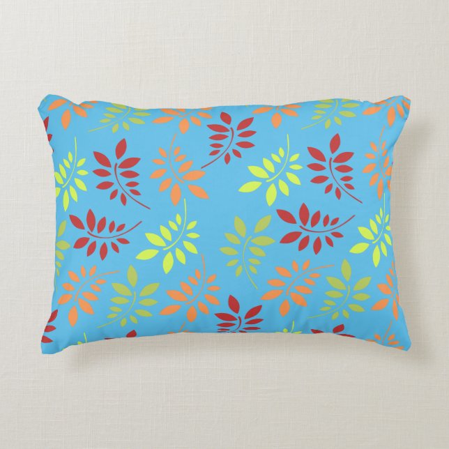 Colourful Autumn Leaves in Warm Tones Accent Pillow (Front)