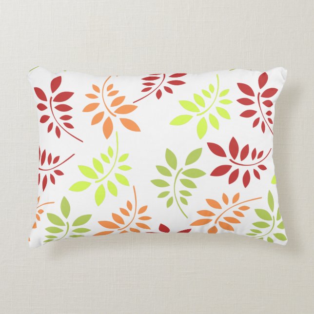 Colourful Autumn Leaves in Warm Tones Accent Pillow (Front)