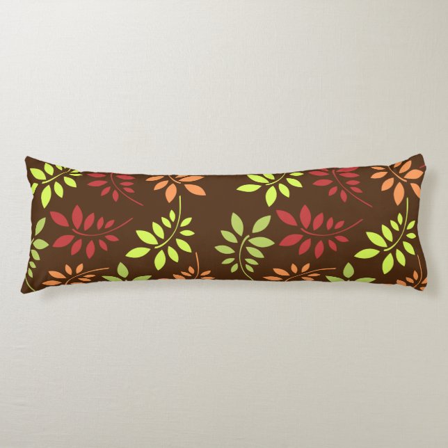 Colourful Autumn Leaves in Warm Tones Body Pillow (Front)