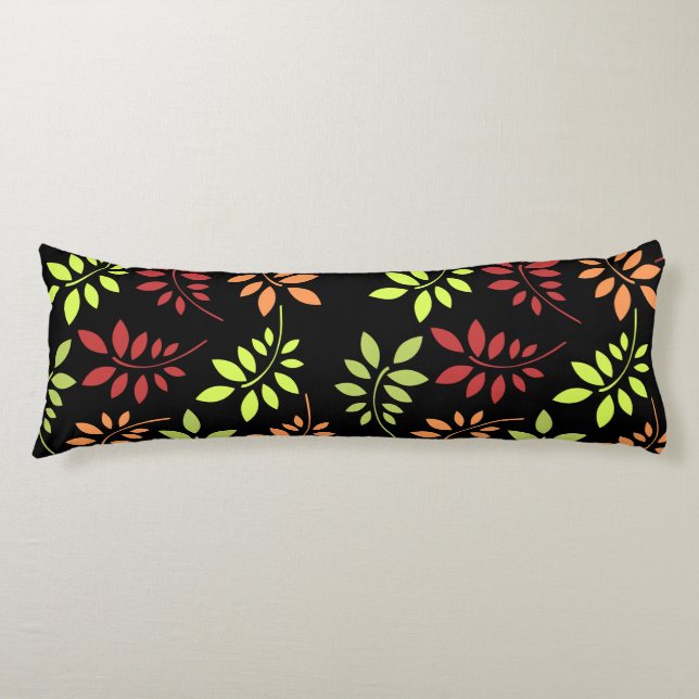 Colourful Autumn Leaves in Warm Tones Body Pillow (Front)