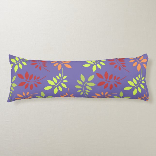 Colourful Autumn Leaves in Warm Tones Body Pillow (Front)
