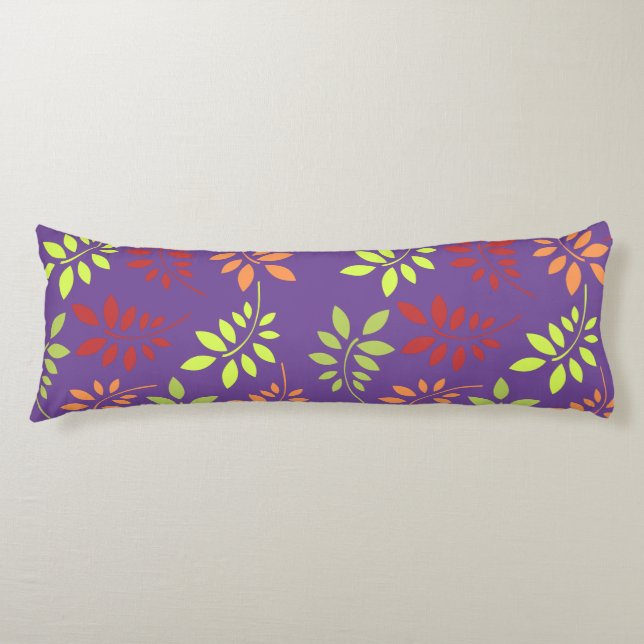 Colourful Autumn Leaves in Warm Tones Body Pillow (Front)