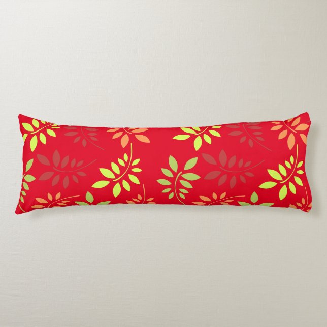 Colourful Autumn Leaves in Warm Tones Body Pillow (Front)