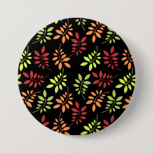 Colourful Autumn Leaves in Warm Tones Button