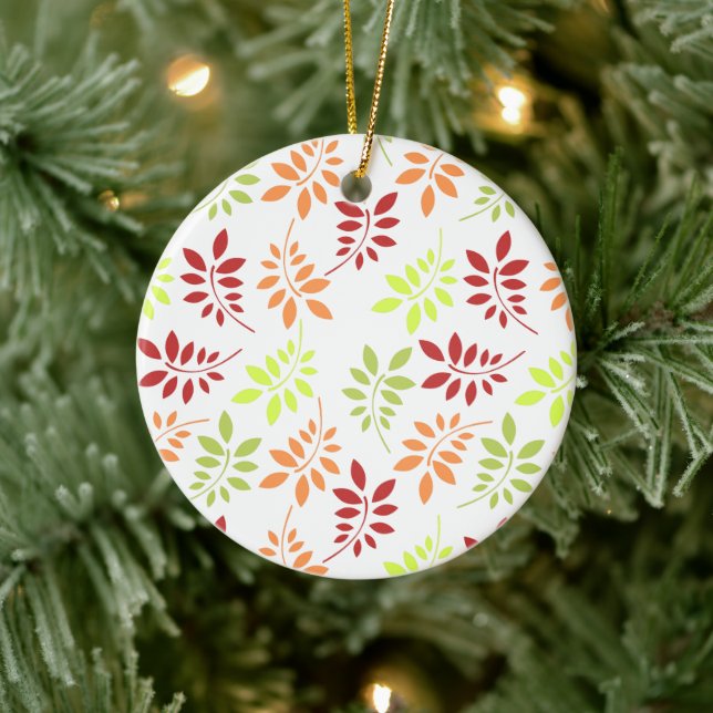 Colourful Autumn Leaves in Warm Tones Ceramic Ornament (Tree)