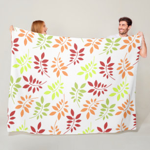 Colourful Autumn Leaves in Warm Tones Fleece Blanket