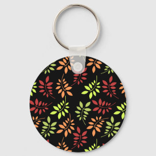 Colourful Autumn Leaves in Warm Tones Keychain