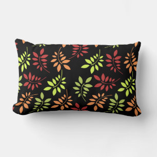 Colourful Autumn Leaves in Warm Tones Lumbar Pillow