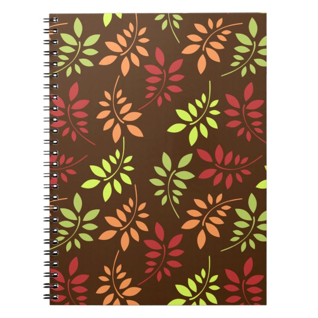 Colourful Autumn Leaves in Warm Tones Notebook (Front)