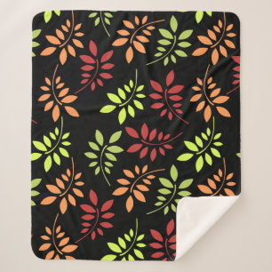 Colourful Autumn Leaves in Warm Tones Sherpa Blank Blanket