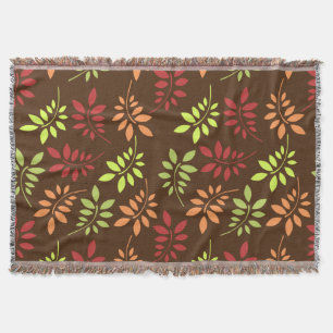 Colourful Autumn Leaves in Warm Tones Throw Blanke