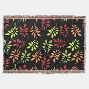 Colourful Autumn Leaves in Warm Tones Throw Blanke Blanket