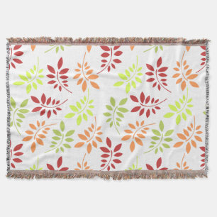 Colourful Autumn Leaves in Warm Tones Throw Blanket
