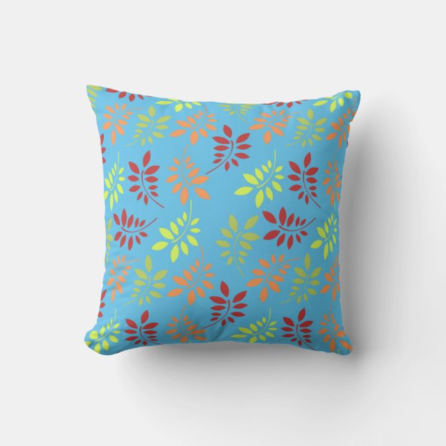 Colourful Autumn Leaves in Warm Tones Throw Pillow (Front)