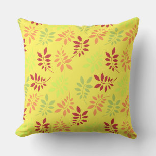 Colourful Autumn Leaves in Warm Tones Throw Pillow